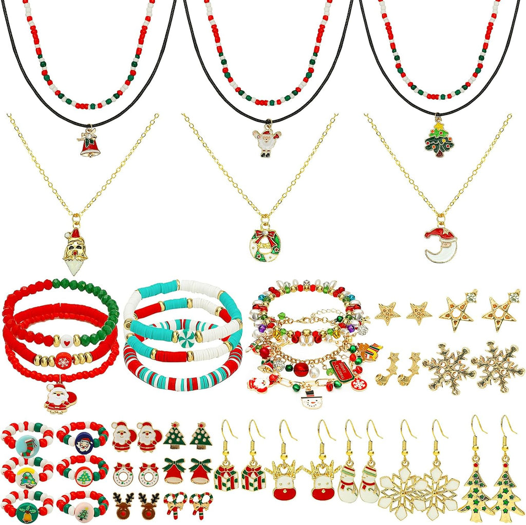 NEWITIN 69 Pieces Gold Jewelry Set for Women Fashion Costume Jewelry Gold Plated Necklace Bracelet Earrings Set for Women