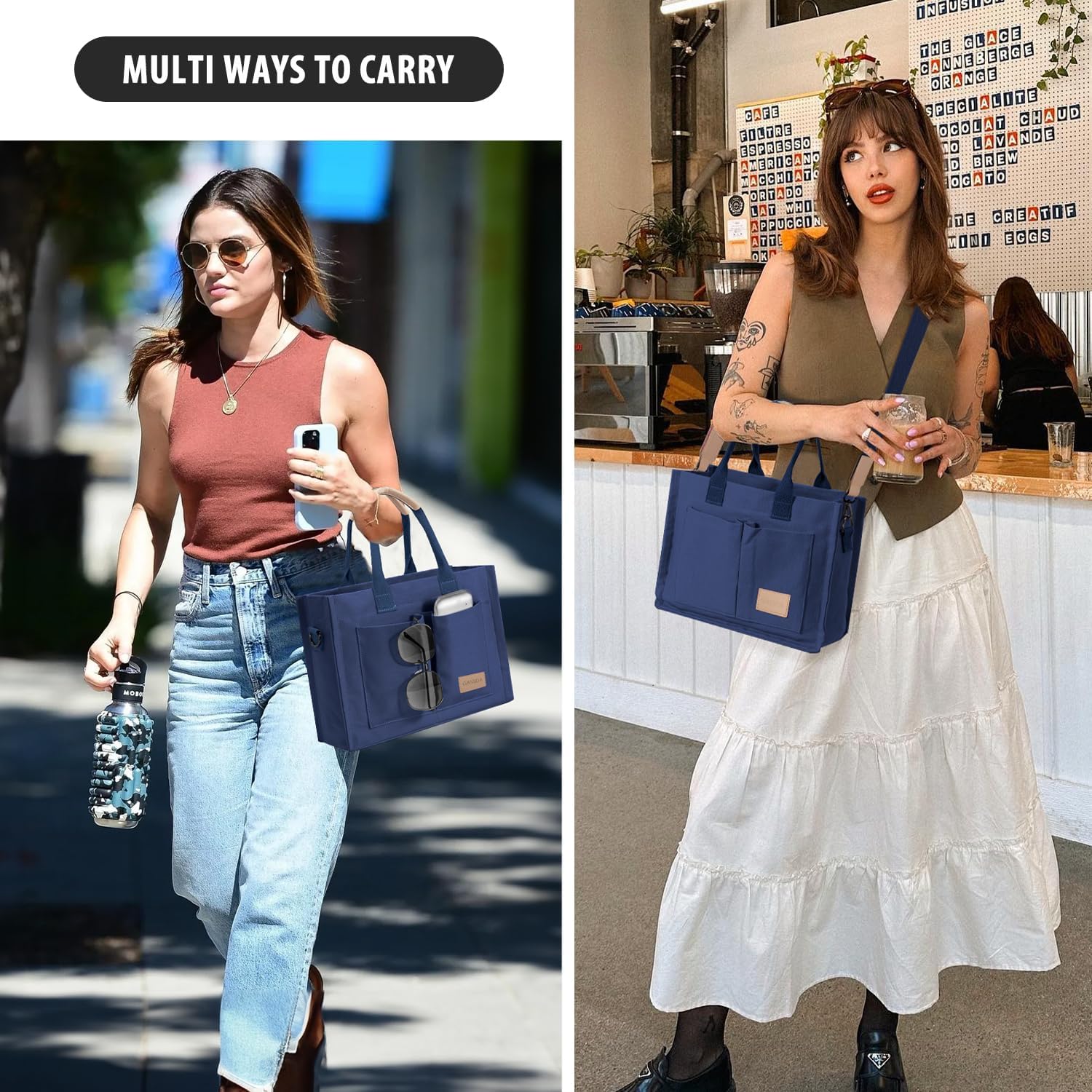 Tote Bags for Women Canvas Tote Purse Crossbody with Pockets Top Handle Shoulder Satchel Bag for Women