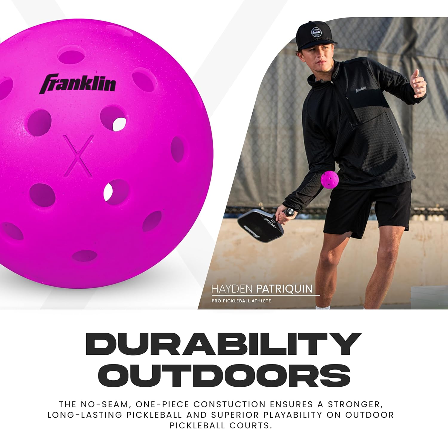 Franklin Sports X-40 Outdoor Pickleballs - Official Ball of USA Pickleball, APP Tour + US Open - Regulation Size