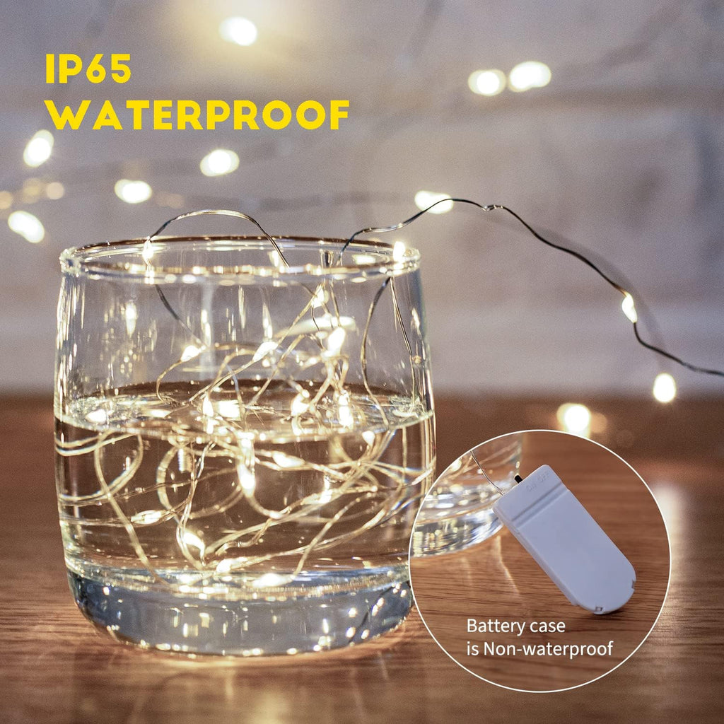 Brightown 12 Pack LED Fairy Lights Battery Operated String Lights - 7ft 20LED Waterproof Silver Wire Firefly Starry Moon Lights for DIY Crafts Wedding Table Centerpieces Party Bedroom Christmas