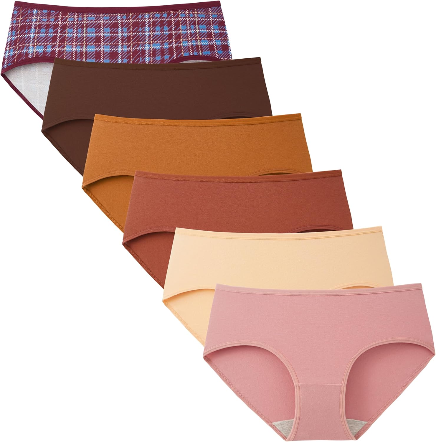 INNERSY Womens Underwear Cotton Hipster Panties Regular & Plus Size 6-Pack