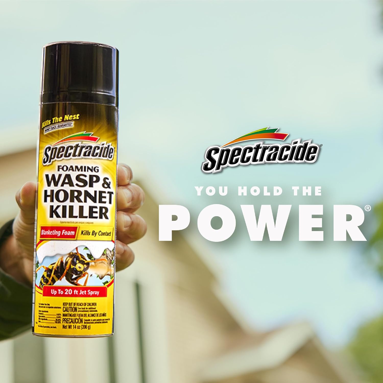 Spectracide Wasp, Hornet & Yellowjacket Trap, Hanging Wasp & Hornet Trap with a Quick-Drown Formula That Submerges & Kills Insects, 1 Count