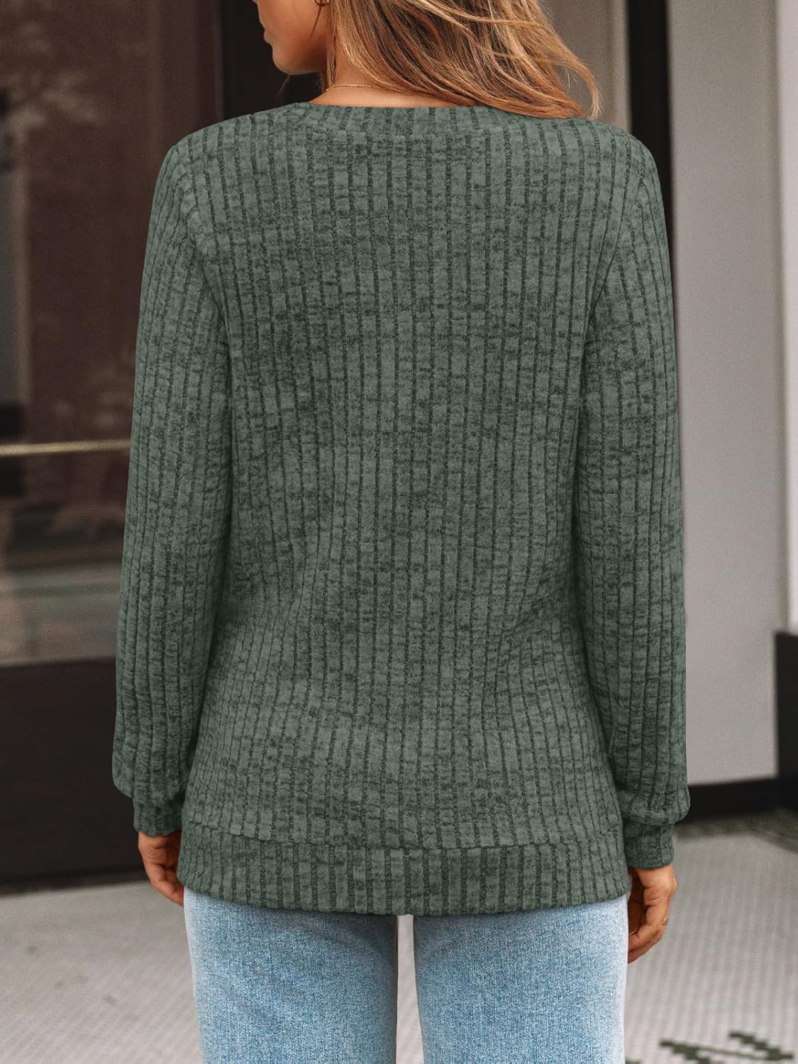 AUTOMET Womens V Neck Long Sleeve Shirt Fall Fashion Tops Tunic Dressy Casual Sweater Clothes Cute Trendy Work Outfits 2025