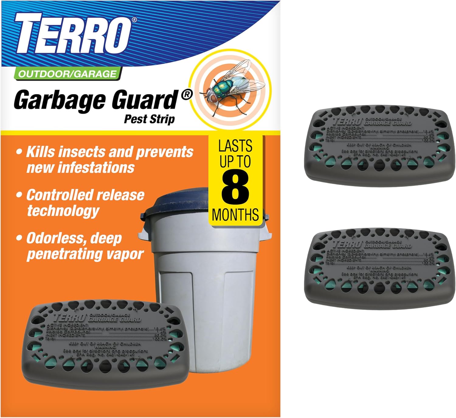 Terro T800 Garbage Guard Trash Can Insect Killer - Kills Flies, Roach, Maggots, Beetles, and Insects in Outdoor Garbage Can