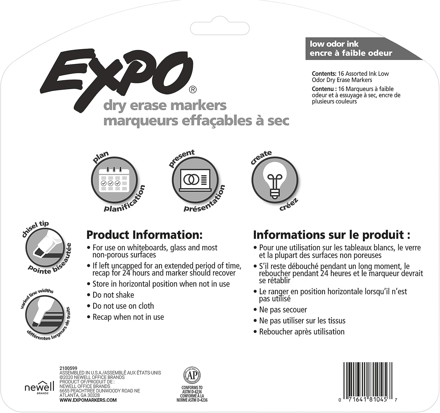 EXPO Dry Erase Markers, Low Odor Ink, Assorted Colors, Chisel Tip, 12 Count - Easily Erases, Vibrant Ink, Ideal for Classroom, Back to School Supplies, Teachers, Office, Whiteboard & Home