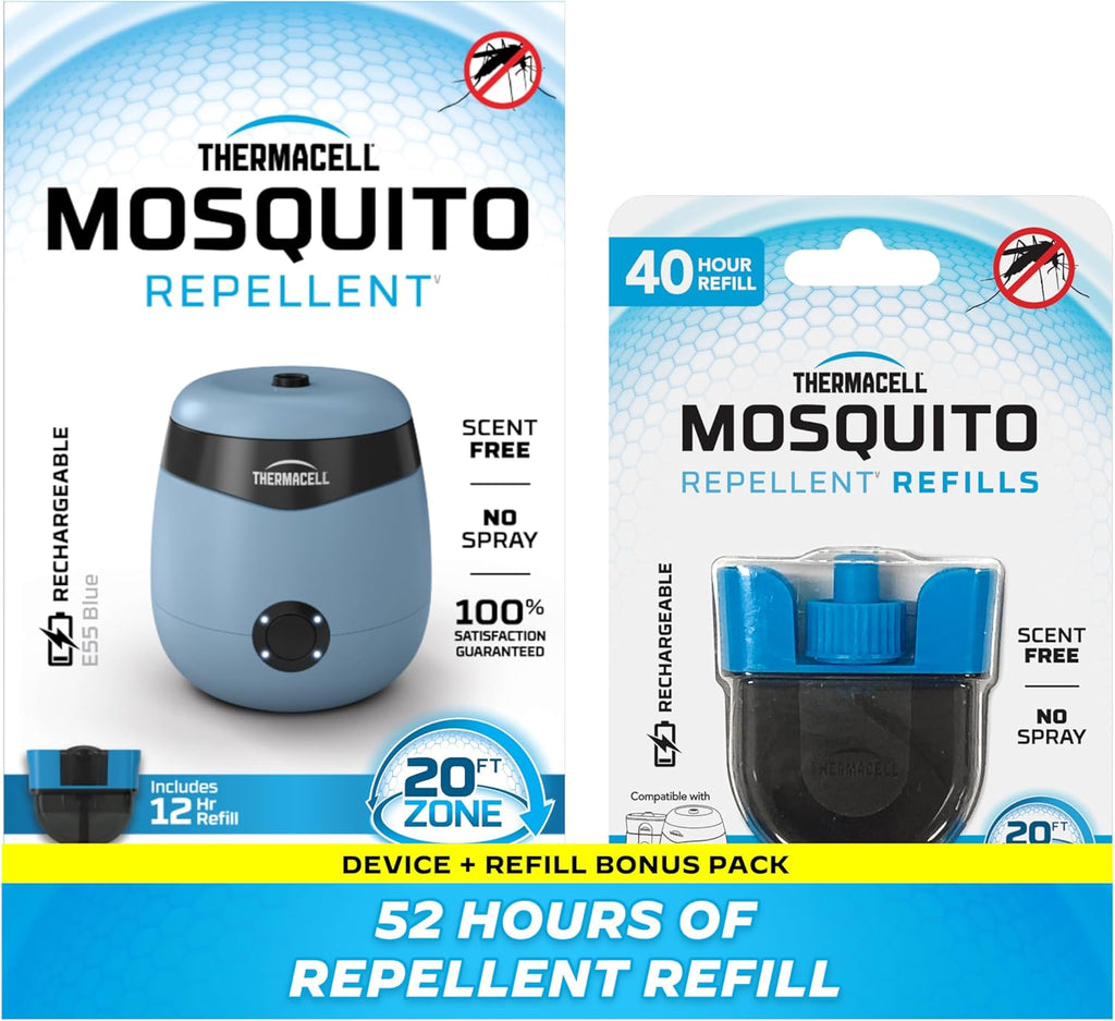 Thermacell E-Series Rechargeable Mosquito Repeller with 20’ Mosquito Protection Zone; Bug Spray Alternative; Scent Free