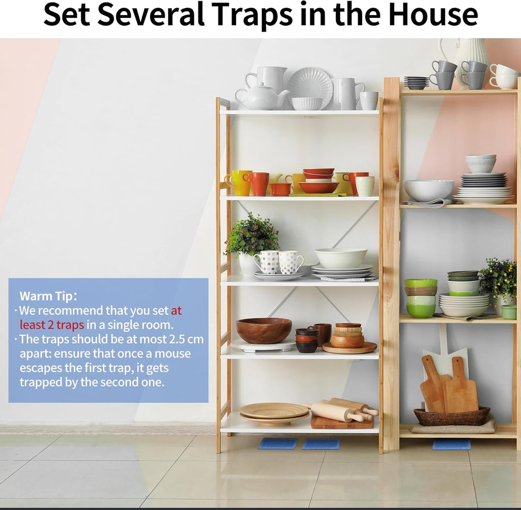 LULUCATCH Mouse & Insect Traps 12 Pack, Heavier Sticky Traps with Non-Toxic Glue for Small Mice & Insects. Sticky Mouse Traps Indoor, Easy to Set, Pet Safe Pest Control