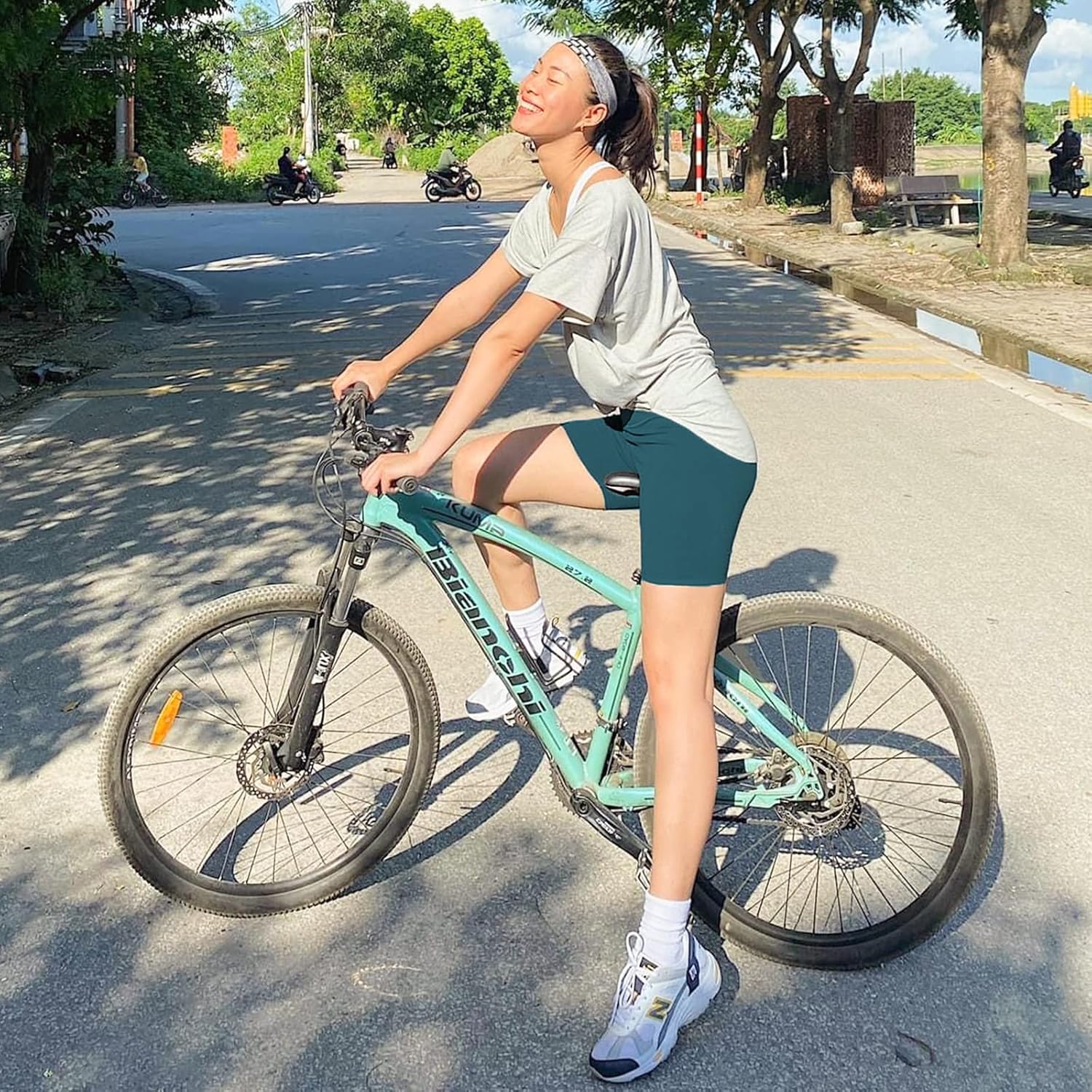 FULLSOFT High Waisted Biker Shorts for Women-5" Tummy Control Fitness Athletic Workout Running Yoga Gym Shorts