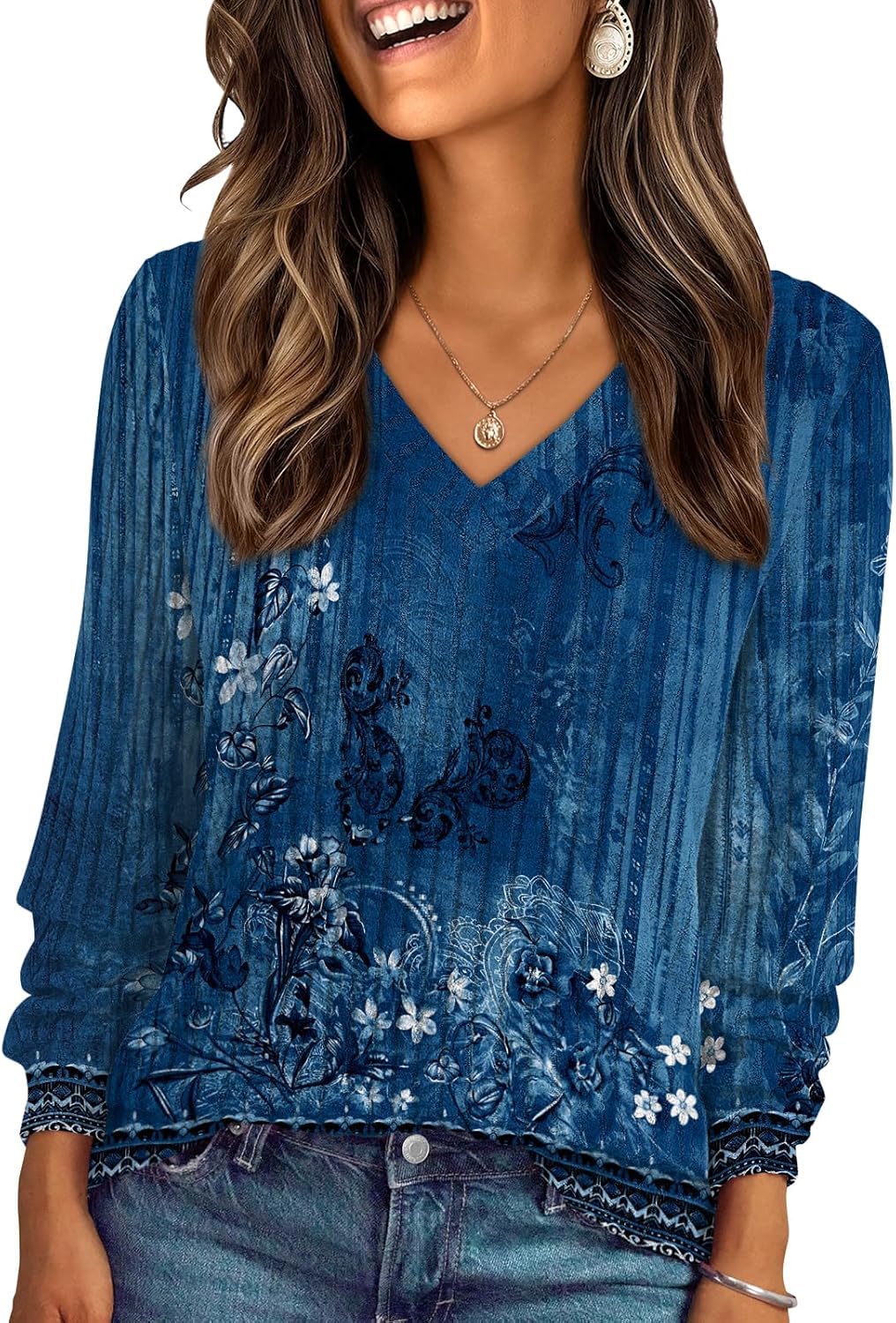 AUTOMET Womens V Neck Long Sleeve Shirt Fall Fashion Tops Tunic Dressy Casual Sweater Clothes Cute Trendy Work Outfits 2025