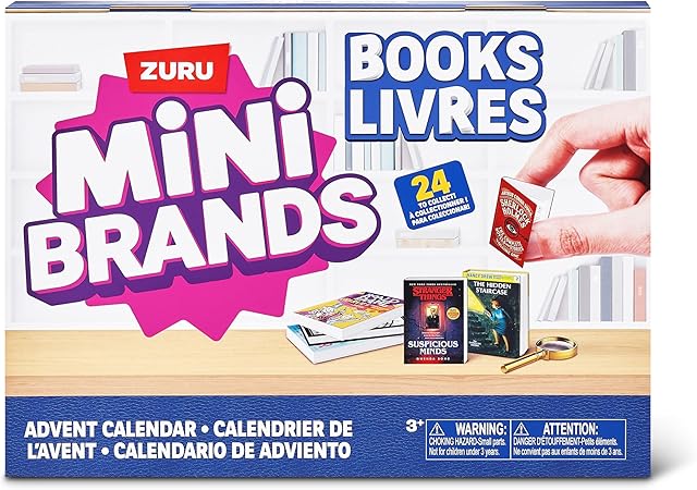 Mini Brands Books Advent Calendar by ZURU, Collectible Seasonal Toys for Girls, Boys, and Collectors