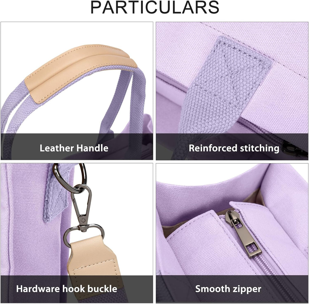 Tote Bags for Women Canvas Tote Purse Crossbody with Pockets Top Handle Shoulder Satchel Bag for Women