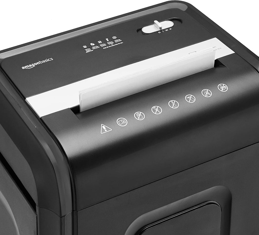 Basics 8-Sheet Cross Cut Paper Shredder and Credit Card Shredder - Black