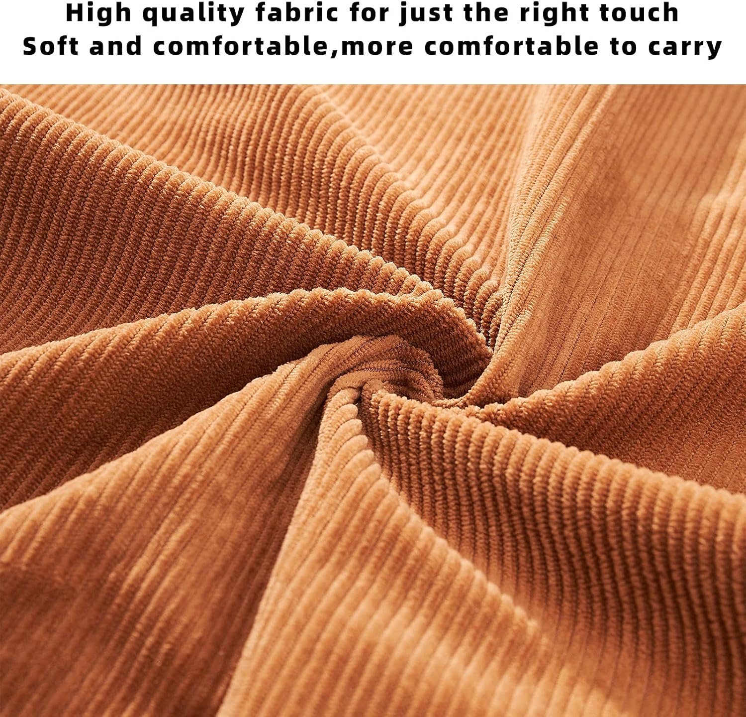 KALIDI Women Corduroy Tote Bag Zipper Casual Tote's Handbag Big Capacity Shoulder Bag with Pockets