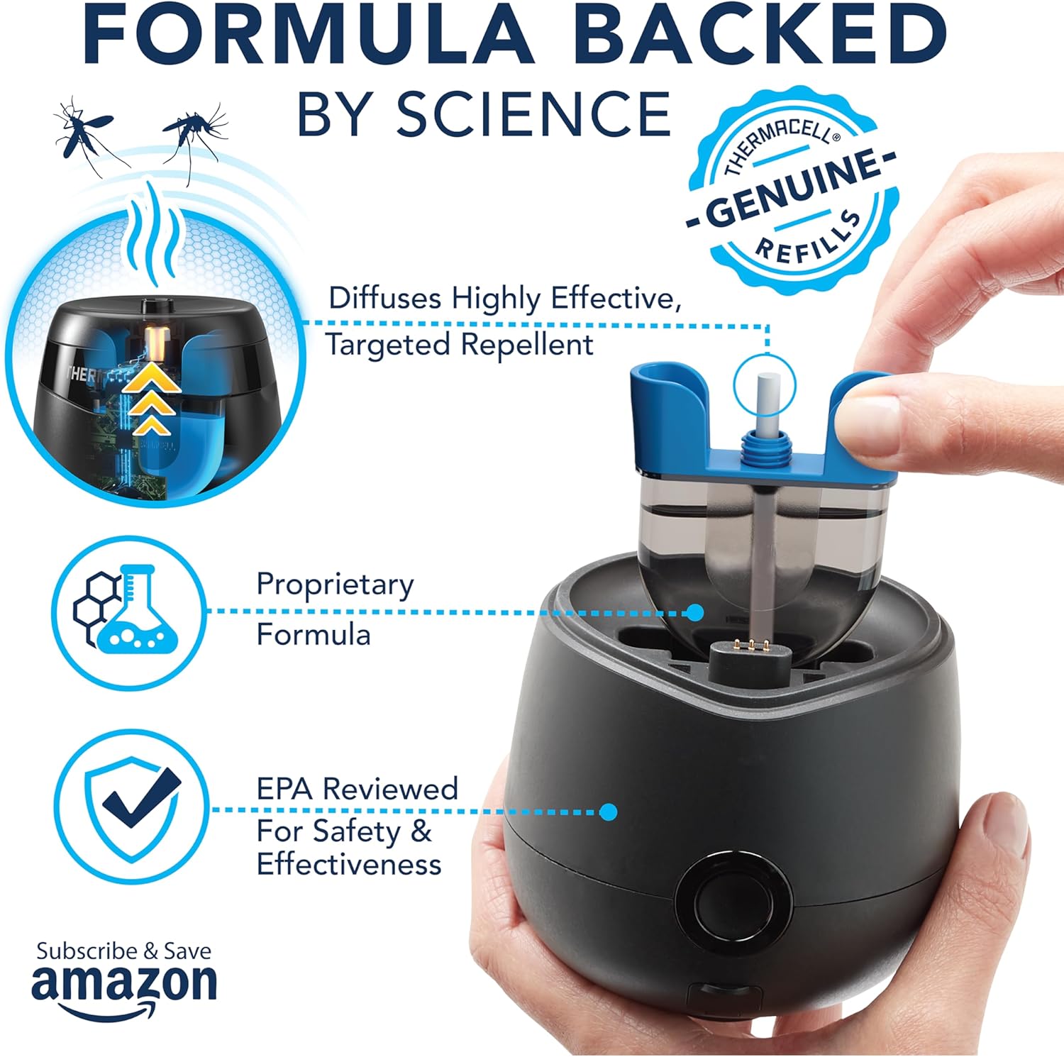 Thermacell E-Series Rechargeable Mosquito Repeller with 20’ Mosquito Protection Zone; Bug Spray Alternative; Scent Free