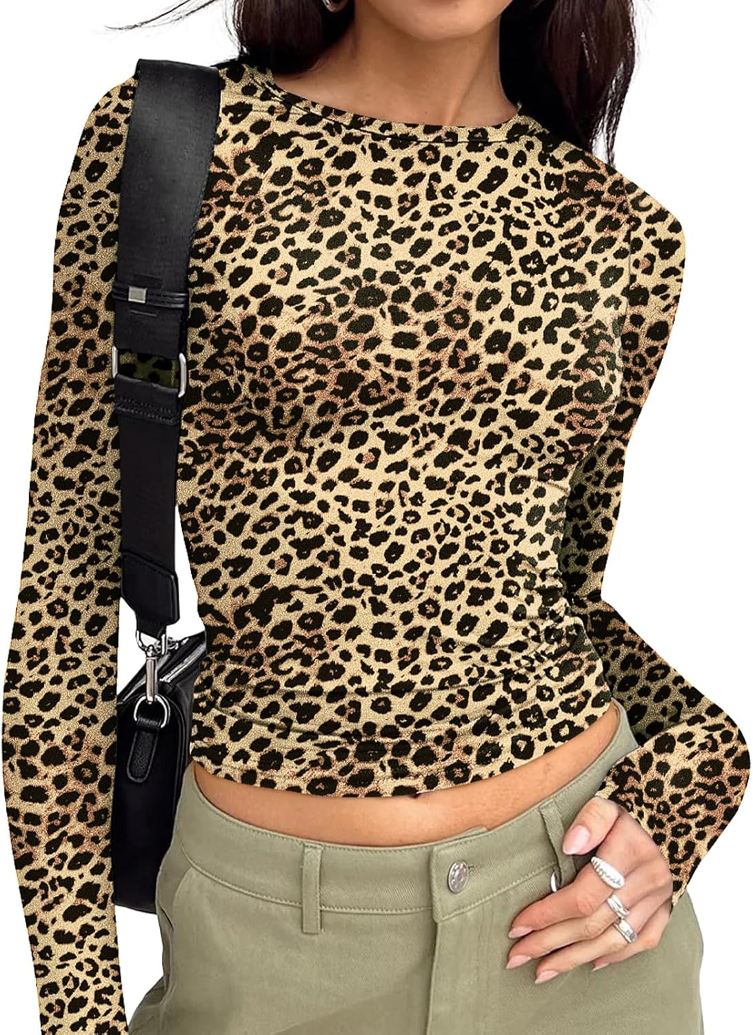 Trendy Queen Womens Long Sleeve T Shirts Fall Fashion 2025 Basic Crop Tops Going Out Outfits Y2k Clothes