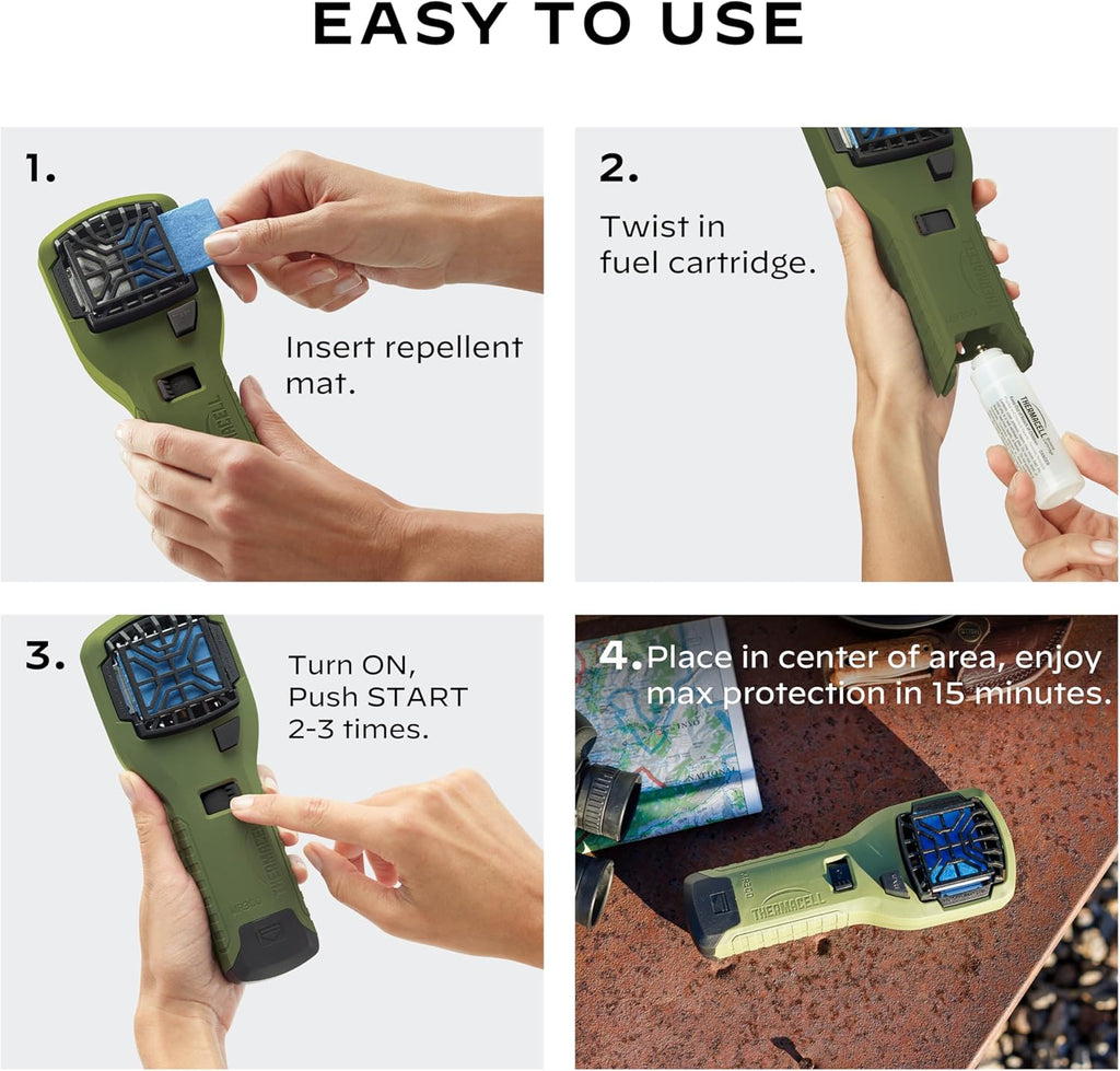 Thermacell Mosquito Portable Repeller; Includes 12-Hour Refill; 15 Foot Zone of Protection; Highly Effective Mosquito Repellent; Deet Free Bug Spray Alternative; Scent Free