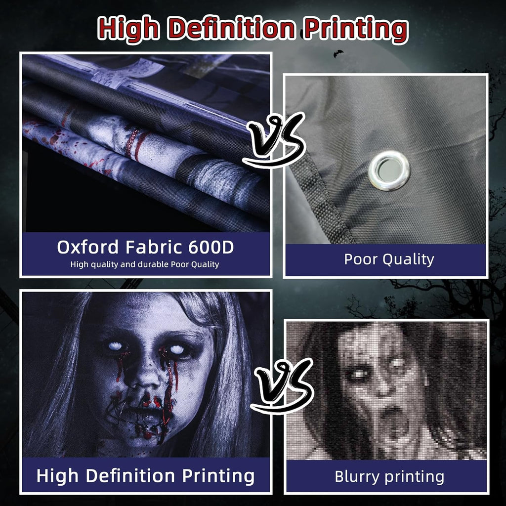 EDYCON 2 Pack Halloween Ghost Curtain Decorations Halloween Window Scary Female Ghost Window Cover Halloween Poster for Indoor Outdoor Party Decor (Female Ghost)