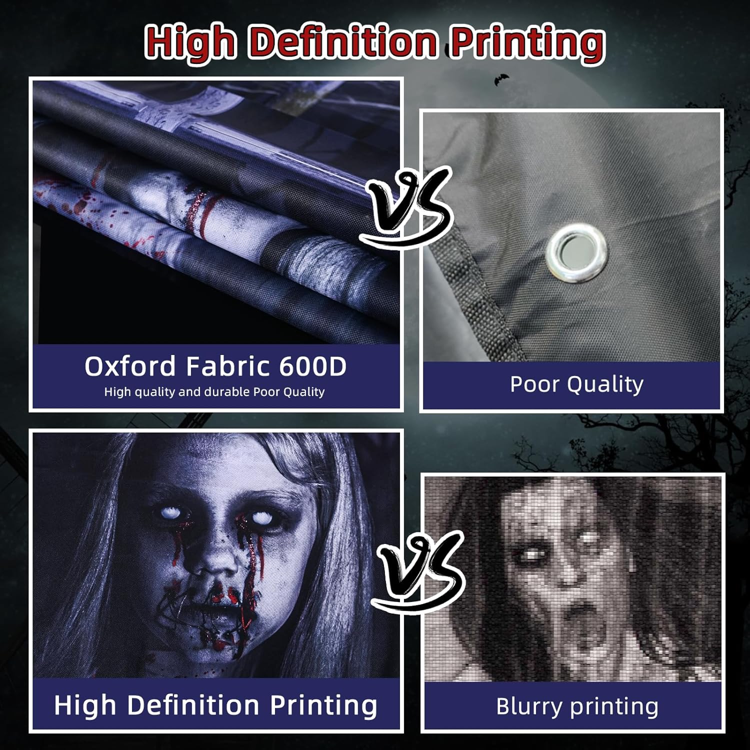 EDYCON 2 Pack Halloween Ghost Curtain Decorations Halloween Window Scary Female Ghost Window Cover Halloween Poster for Indoor Outdoor Party Decor (Female Ghost)