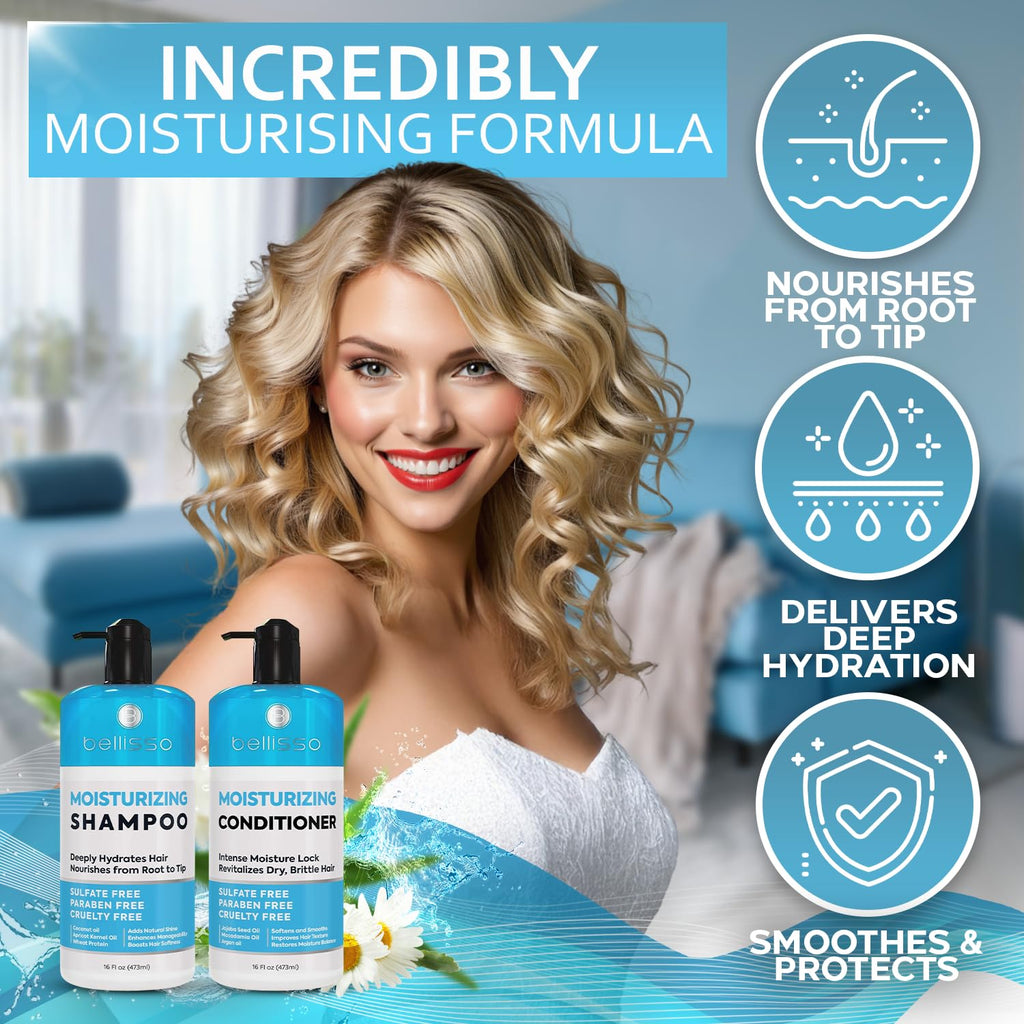 Biotin Shampoo and Conditioner Set - Sulfate and Paraben Free Treatment for Men and Women - Hair Thickening Volumizing Products to Help Boost Thinning Hair with Added Keratin