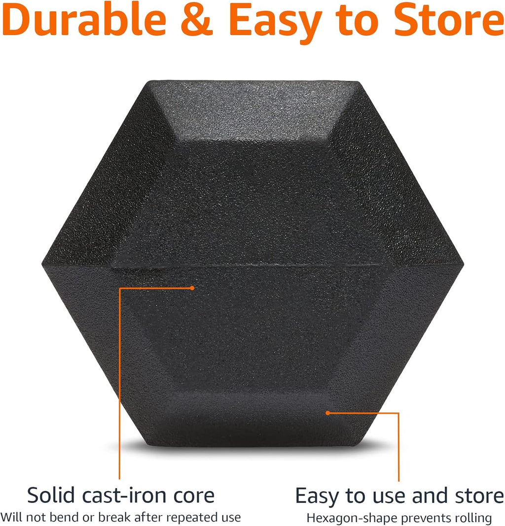 Basics Rubber Hex Dumbbell Hand Weight