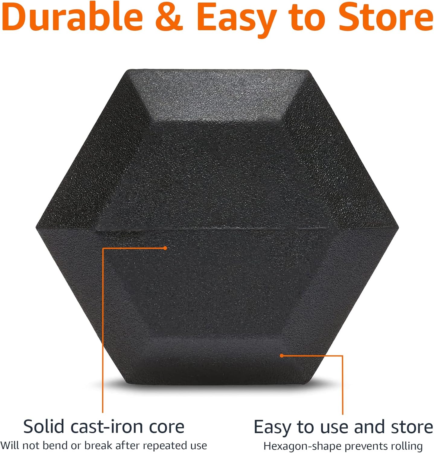 Basics Rubber Hex Dumbbell Hand Weight