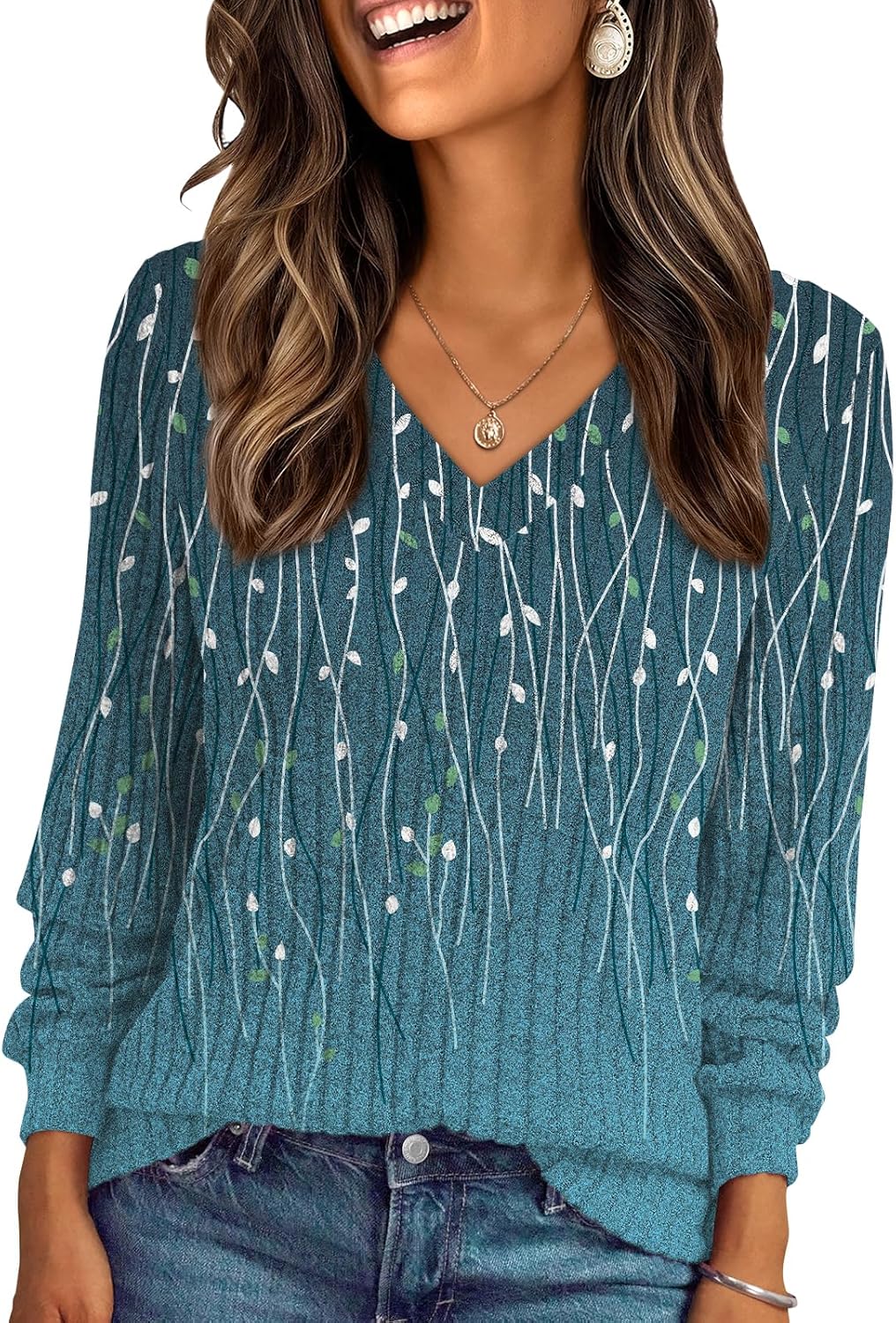 AUTOMET Womens V Neck Long Sleeve Shirt Fall Fashion Tops Tunic Dressy Casual Sweater Clothes Cute Trendy Work Outfits 2025