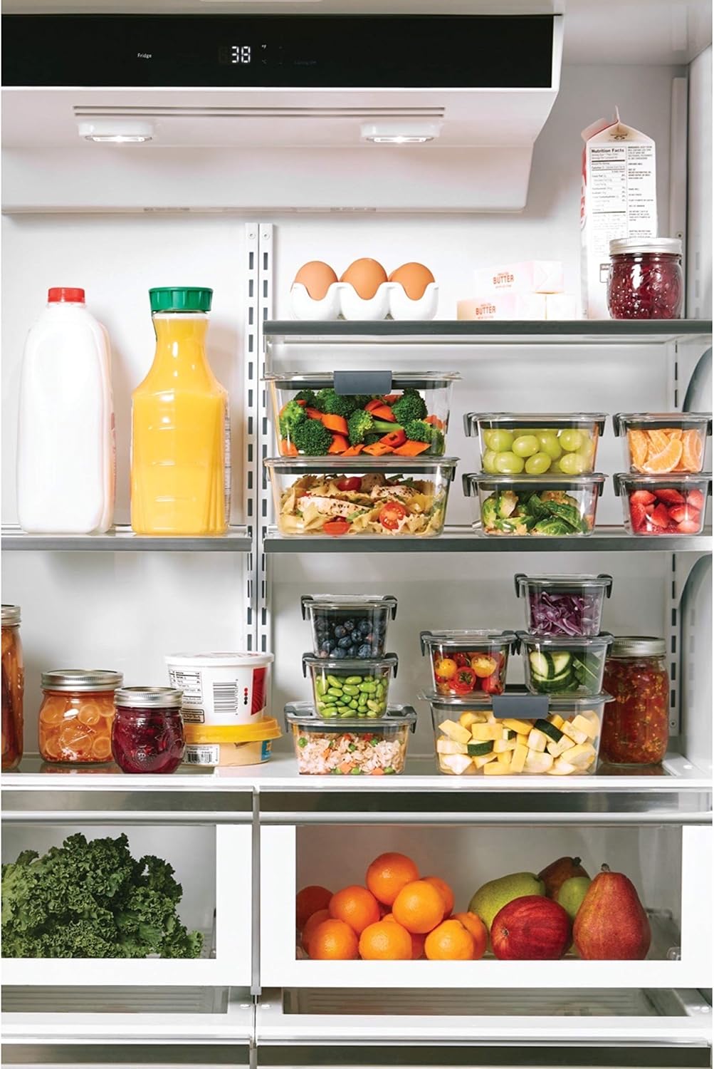 Rubbermaid Brilliance Food Storage Containers BPA Free Airtight Lids Ideal for Lunch Meal Prep & Leftovers Set of 5 (3.2 Cup)