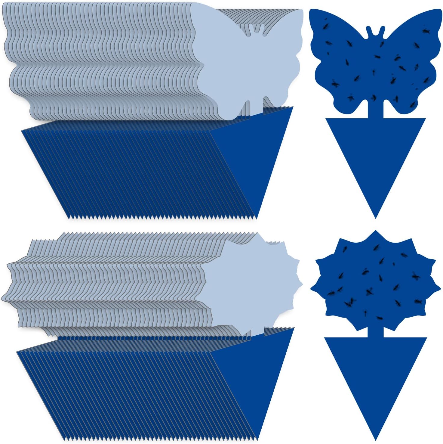 Landisun Fruit Fly Traps 48PCS Fungus Gnat-Traps for Indoor-Outdoor Yellow Fruit-Fly Sticky-Trap Plants Flying Bug Insects Traps