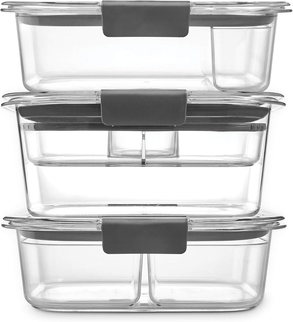 Rubbermaid Brilliance Food Storage Containers BPA Free Airtight Lids Ideal for Lunch Meal Prep & Leftovers Set of 5 (3.2 Cup)