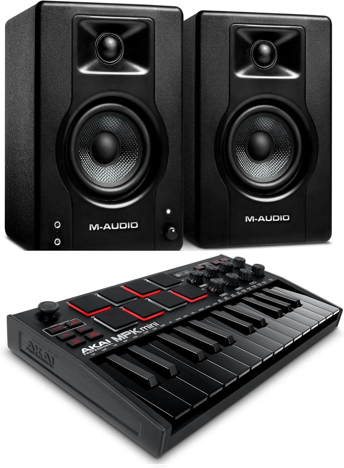 Akai Professional MPK Mini MK3 - 25 Key USB MIDI Keyboard Controller With 8 Backlit Drum Pads, 8 Knobs, Music Production Software and Native Instruments Sound Package (NKS Integration)