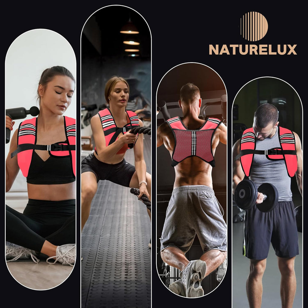 Weighted Vest Men or Women - 5/10/15/20/25/30lbs Weights with Reflective Stripe, Weighted Vest for Workout Equipment for Strength Training Running - Walking Weight Loss