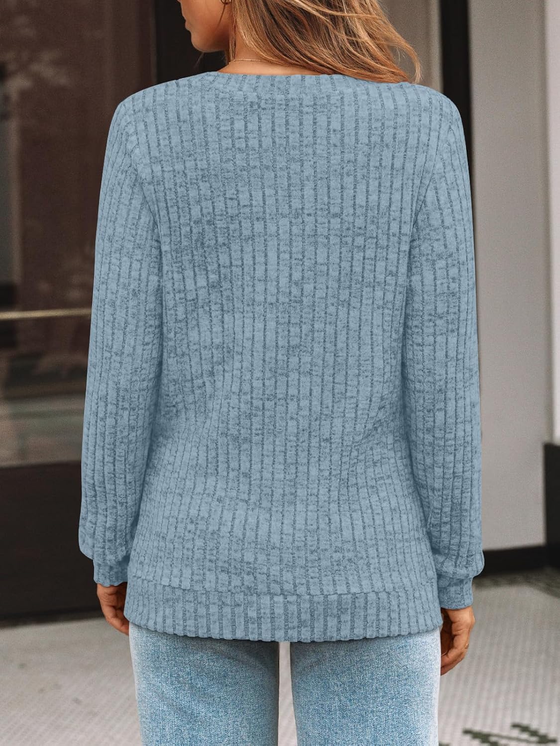 AUTOMET Womens V Neck Long Sleeve Shirt Fall Fashion Tops Tunic Dressy Casual Sweater Clothes Cute Trendy Work Outfits 2025