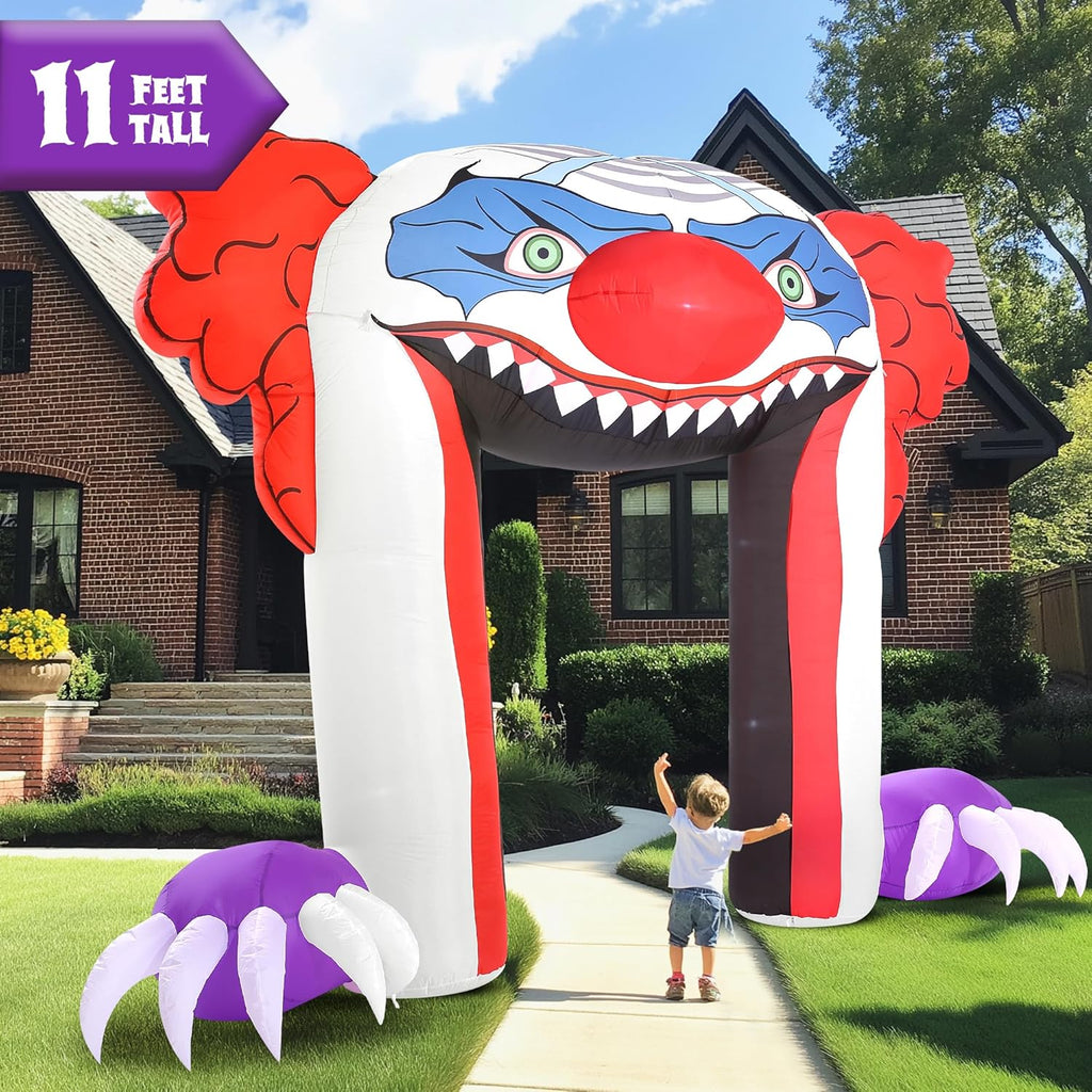 ZPISF Giant 10 FT Halloween Inflatables Clown Archway Outdoor Decorations, Scary Halloween Arch Blow Up Yard Decorations for Front Yard Lawn Garden Decor