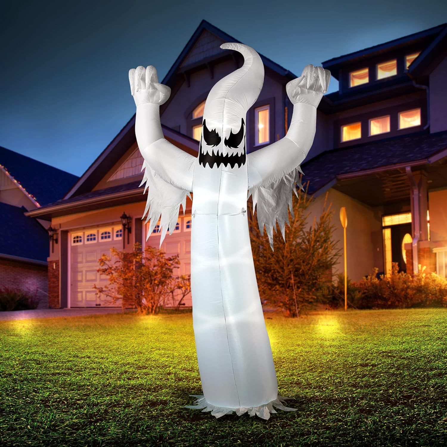 Joiedomi 12 FT Halloween Inflatables Outdoor Decorations, Scary Ghost Halloween Decor, Inflatable Ghost Blow Ups for Yard with LEDs for Outside Yard Decorations