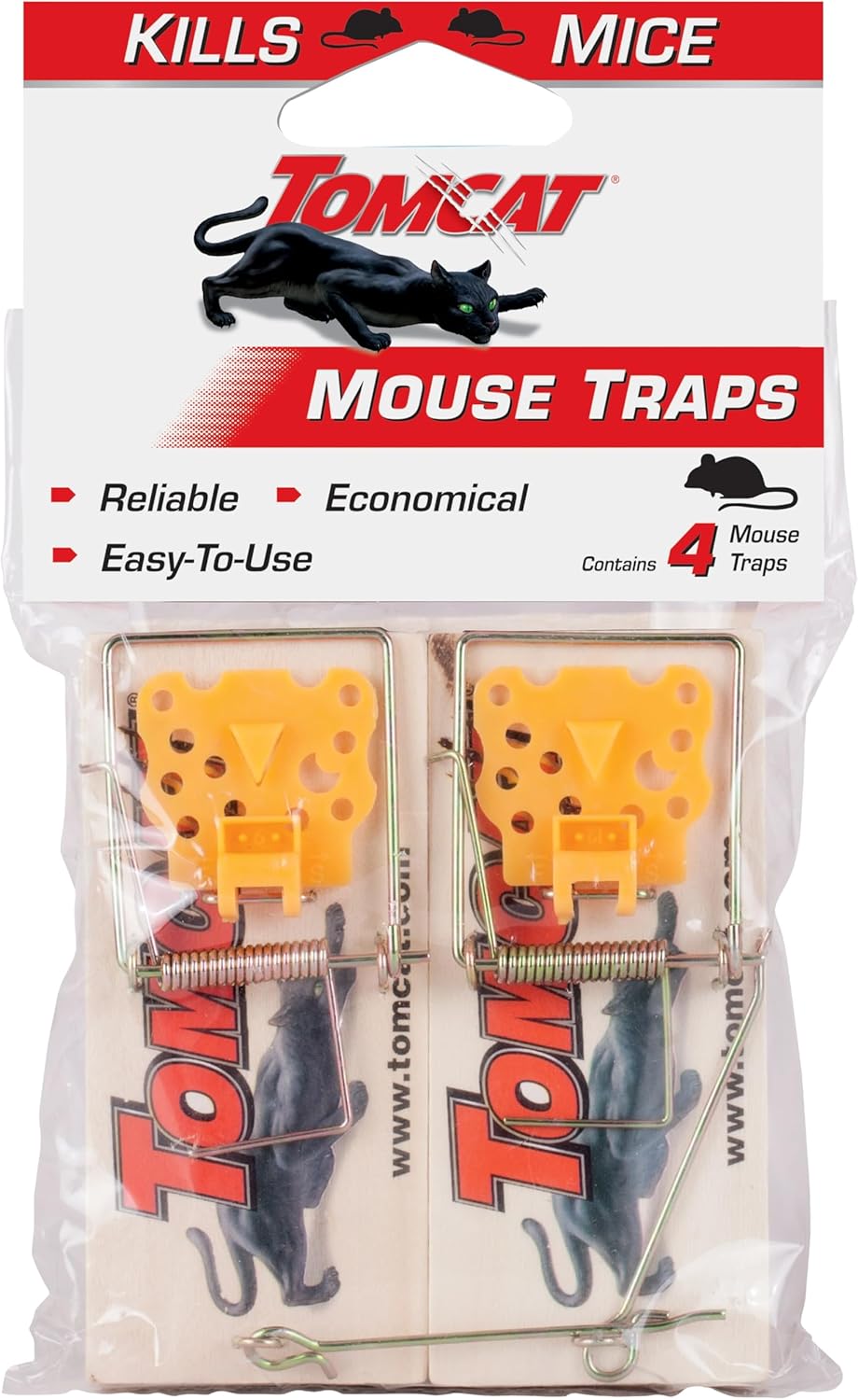 Tomcat Mouse Traps (Wooden), 4 Traps