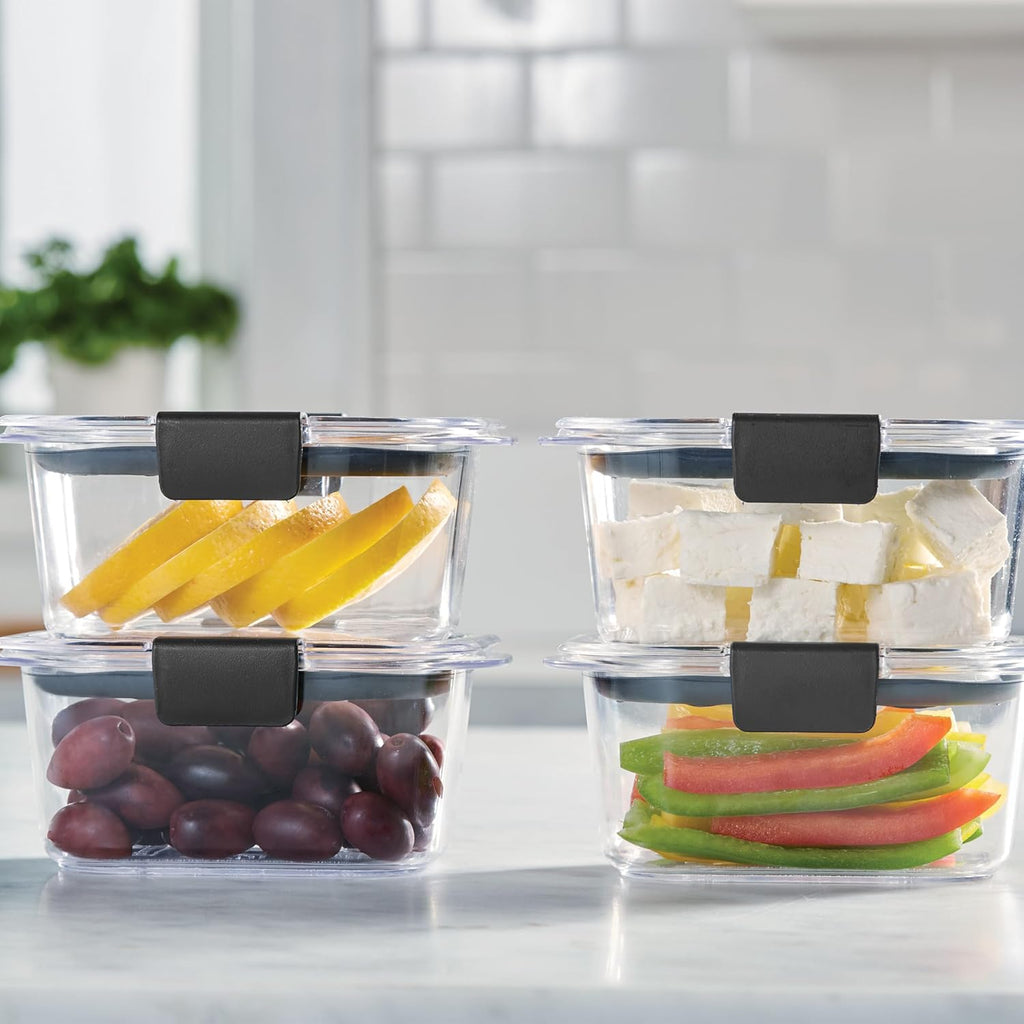 Rubbermaid Brilliance Food Storage Containers BPA Free Airtight Lids Ideal for Lunch Meal Prep & Leftovers Set of 5 (3.2 Cup)