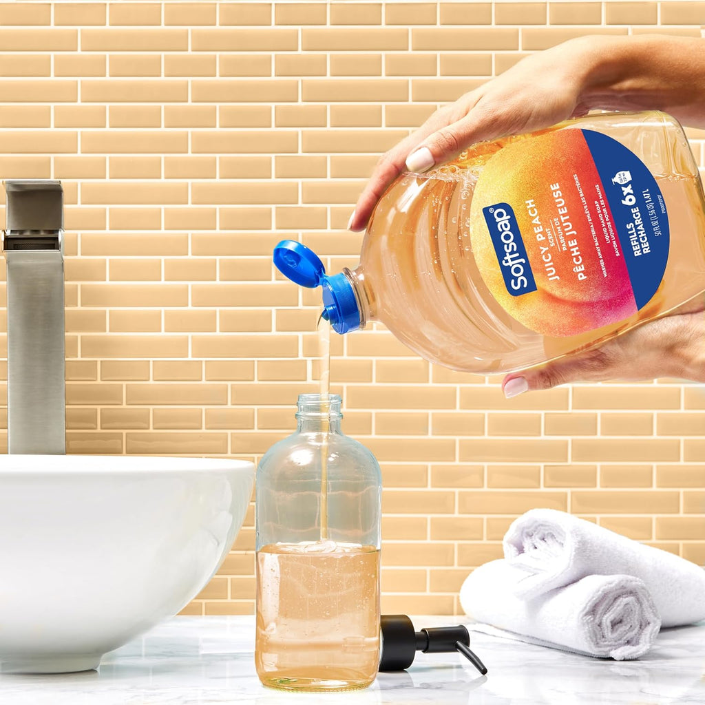 Softsoap Antibacterial Liquid Hand Soap Refill, White Tea & Berry Scented Hand Soap, 50 Ounce(Packaging May Vary)