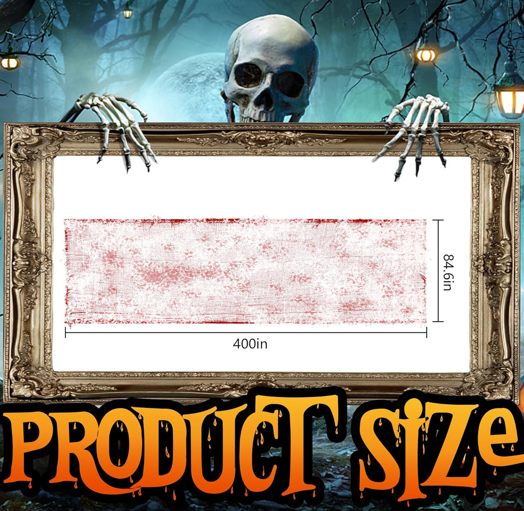 197" x 85" Halloween Creepy Cloth - Halloween Spooky Fabric Cloth - Scary Gauze Blood Creepy Cloth for Haunted House Halloween Party Yard Wall Doorway Outdoors Decoration