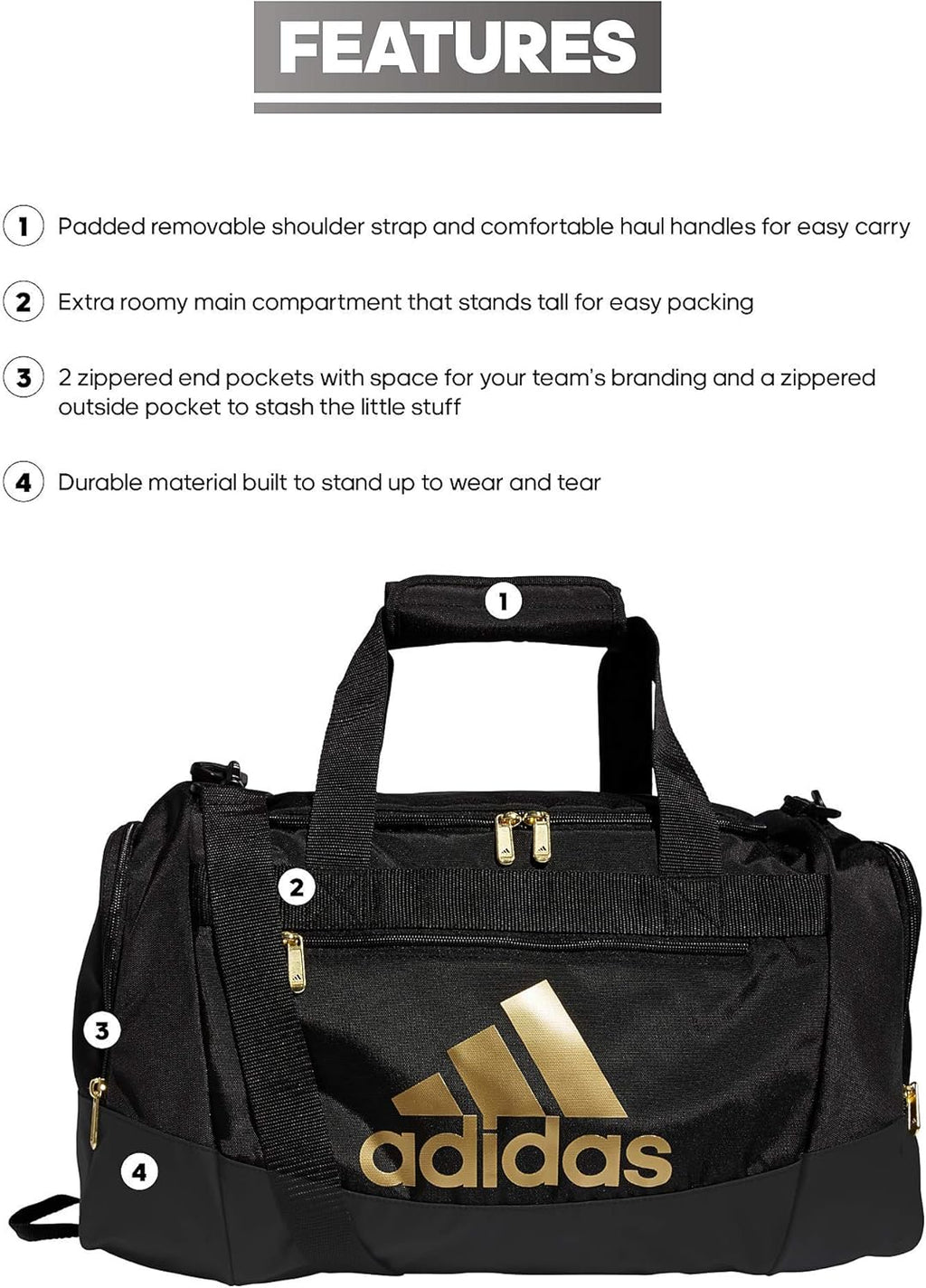 adidas Unisex Adult Defender 4.0 Gym Duffel Bag for Men and Women