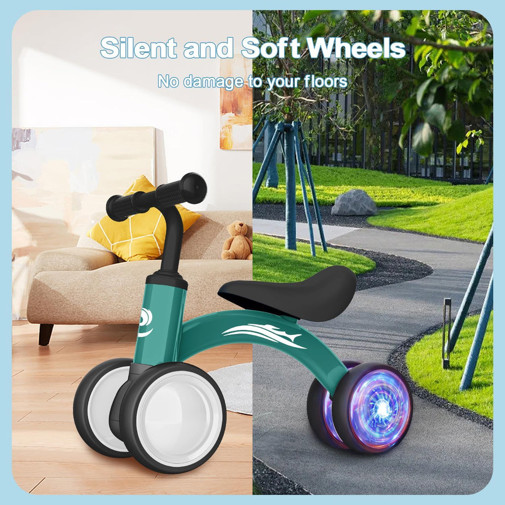 Colorful Lighting Baby Balance Bike Toys for 1 Year Old Girl Gifts, 10-36 Month Toddler Balance Bike, No Pedal 4 Silence Wheels & Soft Seat Pre-School First Riding on Toys, 1st Birthday Gifts.