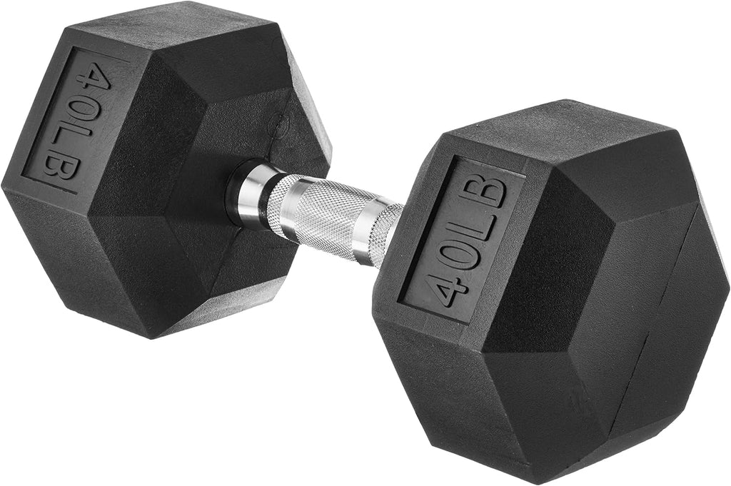 Basics Rubber Hex Dumbbell Hand Weight