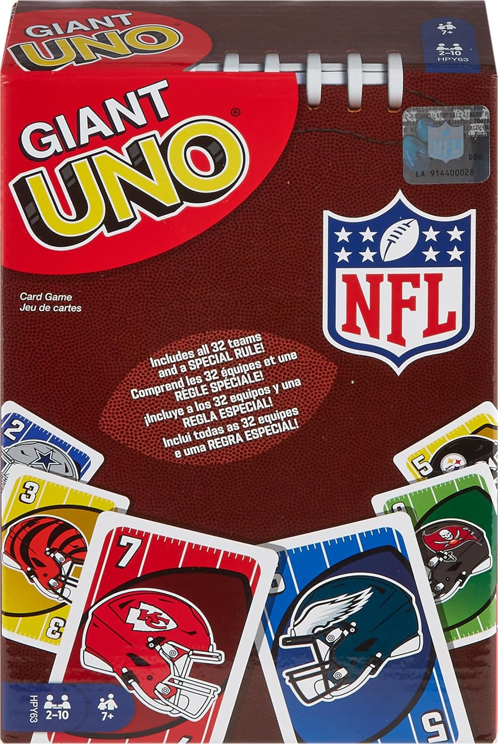 Mattel Games Giant UNO Card Game for Kid, Adult & Families, Color Blind Accessible & Customizable Large Deck