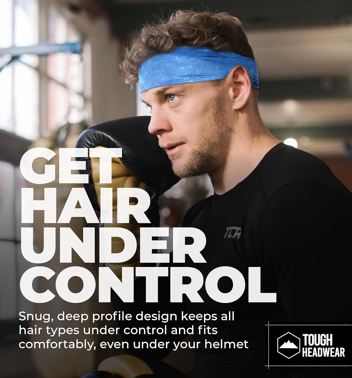 Tough Outfitters Headband for Men - Mens Headbands - Working Out Sports Performance Head Bands - Athletic Cycling Running Sweat Band, Football Headbands - Sweat Bands Men/Women