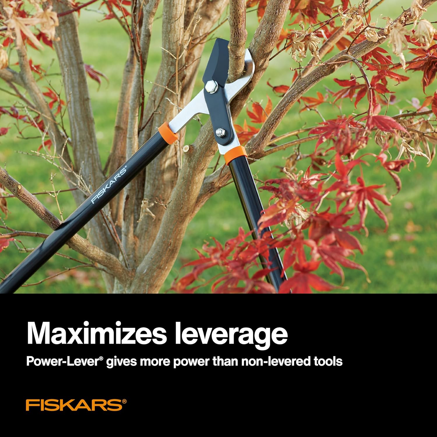 Fiskars 28-Inch Power-Lever Garden Bypass Lopper and Tree Trimmer, Sharp Precision-Ground Steel Blade for Cutting Branches up to 1.75-Inch Diameter