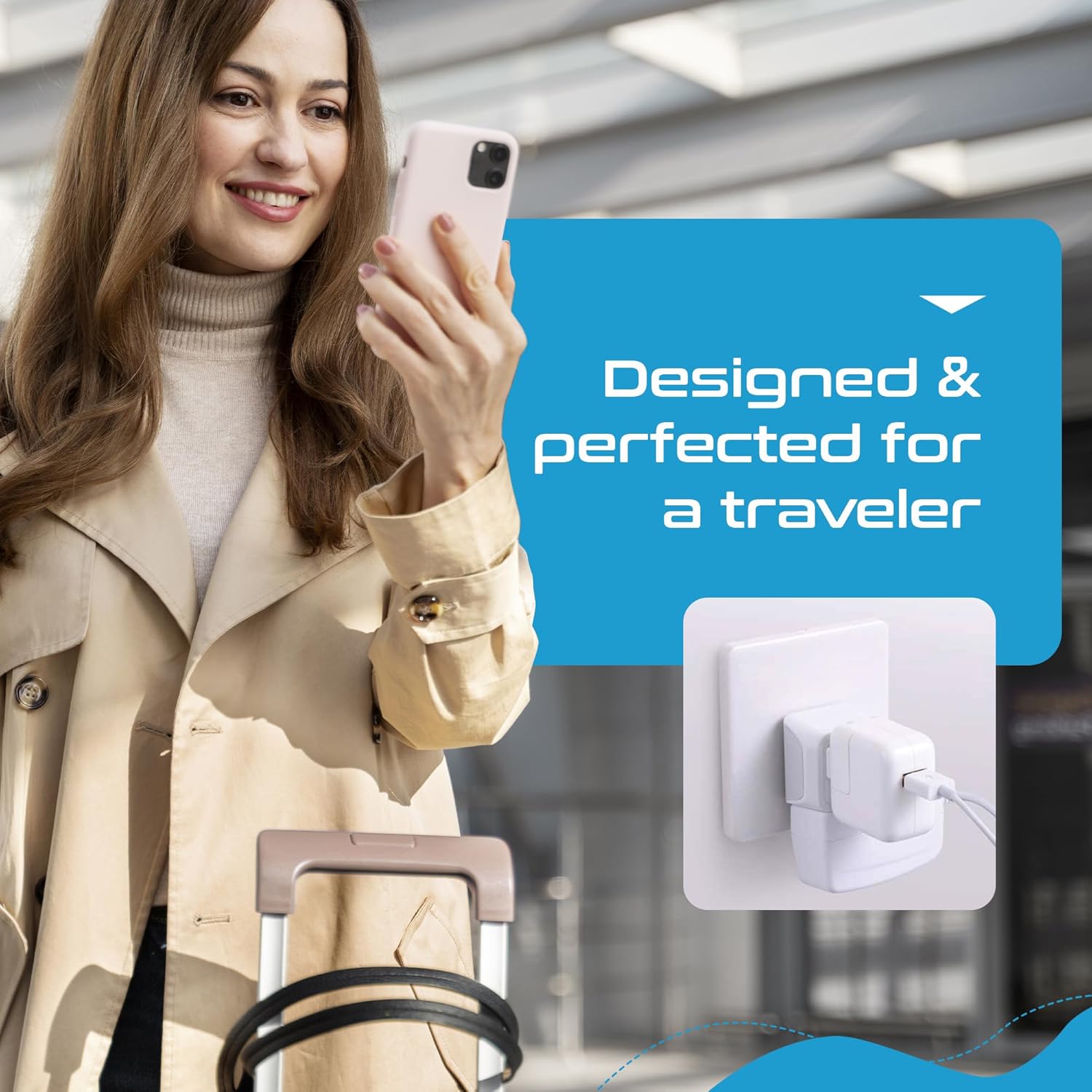 Ceptics Universal Travel Adapter, 35W International Power Adapter with PD & QC 3.0 Dual USB-C, 3 USB Travel Adapter Worldwide, Type I C G A Outlets 110V 220V A/C - EU Euro US UK (11-KU)