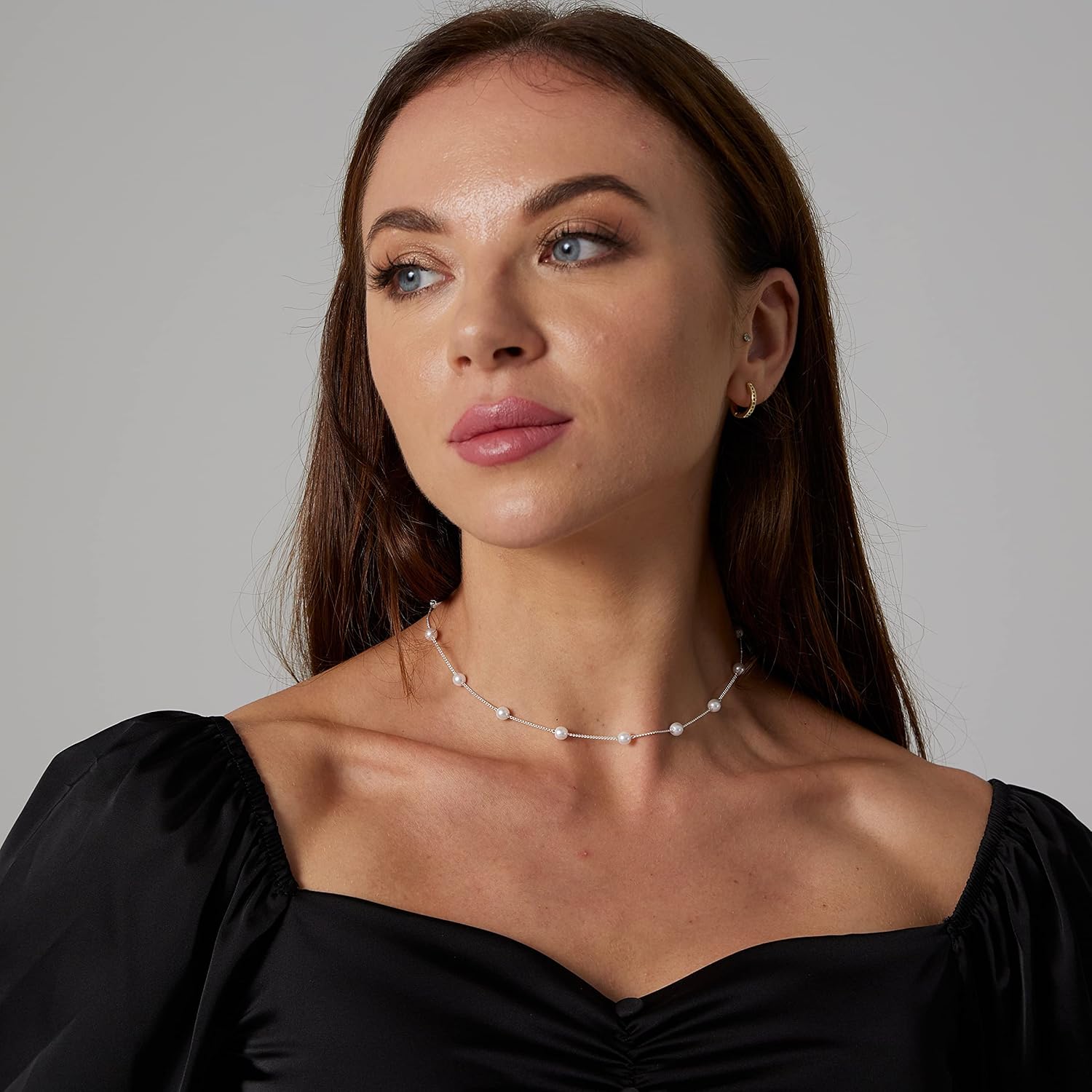 Dainty Pearl Pendant Necklaces for Women 14K Gold Plated Handmade Layered Pearl Chain Necklace Delicate Layered Pearl Necklace Everyday Jewelry Gift