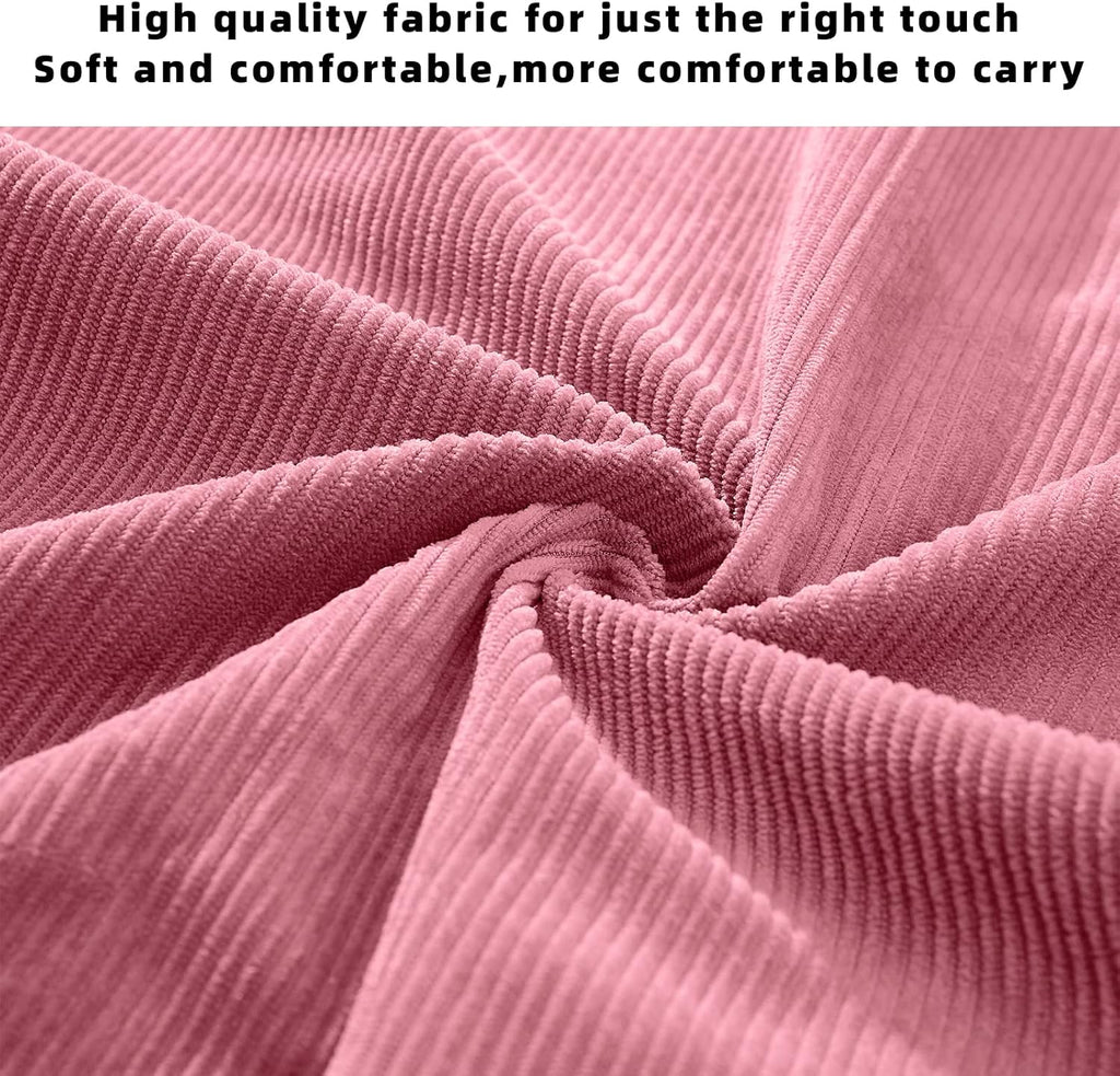 KALIDI Women Corduroy Tote Bag Zipper Casual Tote's Handbag Big Capacity Shoulder Bag with Pockets