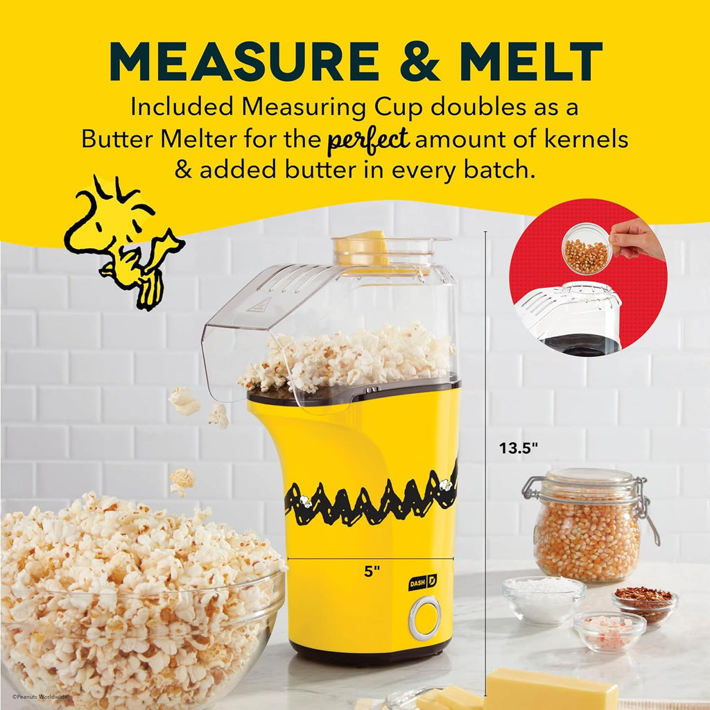 DASH Hot Air Popcorn Popper Maker with Measuring Cup to Portion Popping Corn Kernels + Melt Butter, 16 Cups - Aqua