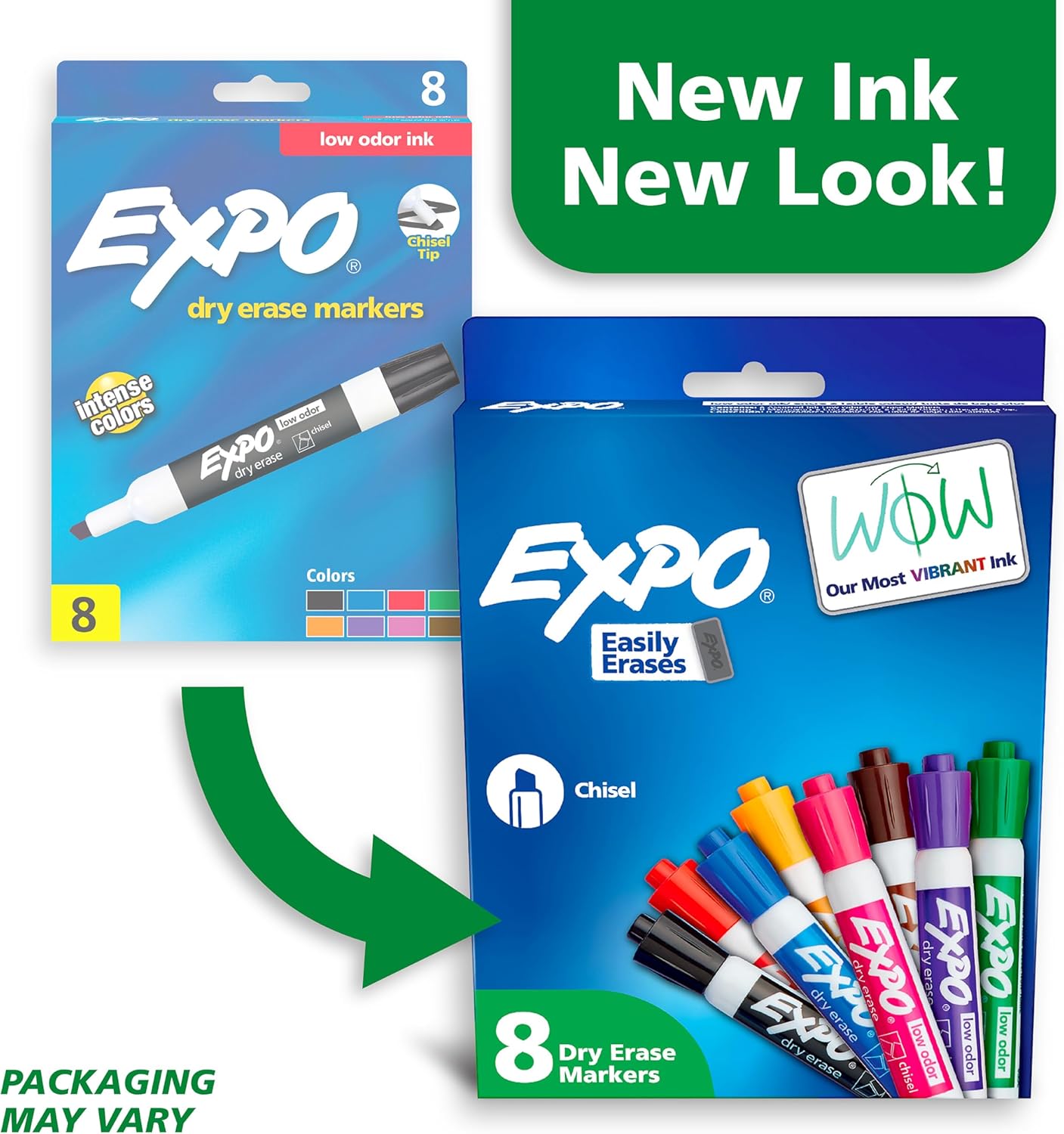 EXPO Dry Erase Markers, Low Odor Ink, Assorted Colors, Chisel Tip, 12 Count - Easily Erases, Vibrant Ink, Ideal for Classroom, Back to School Supplies, Teachers, Office, Whiteboard & Home
