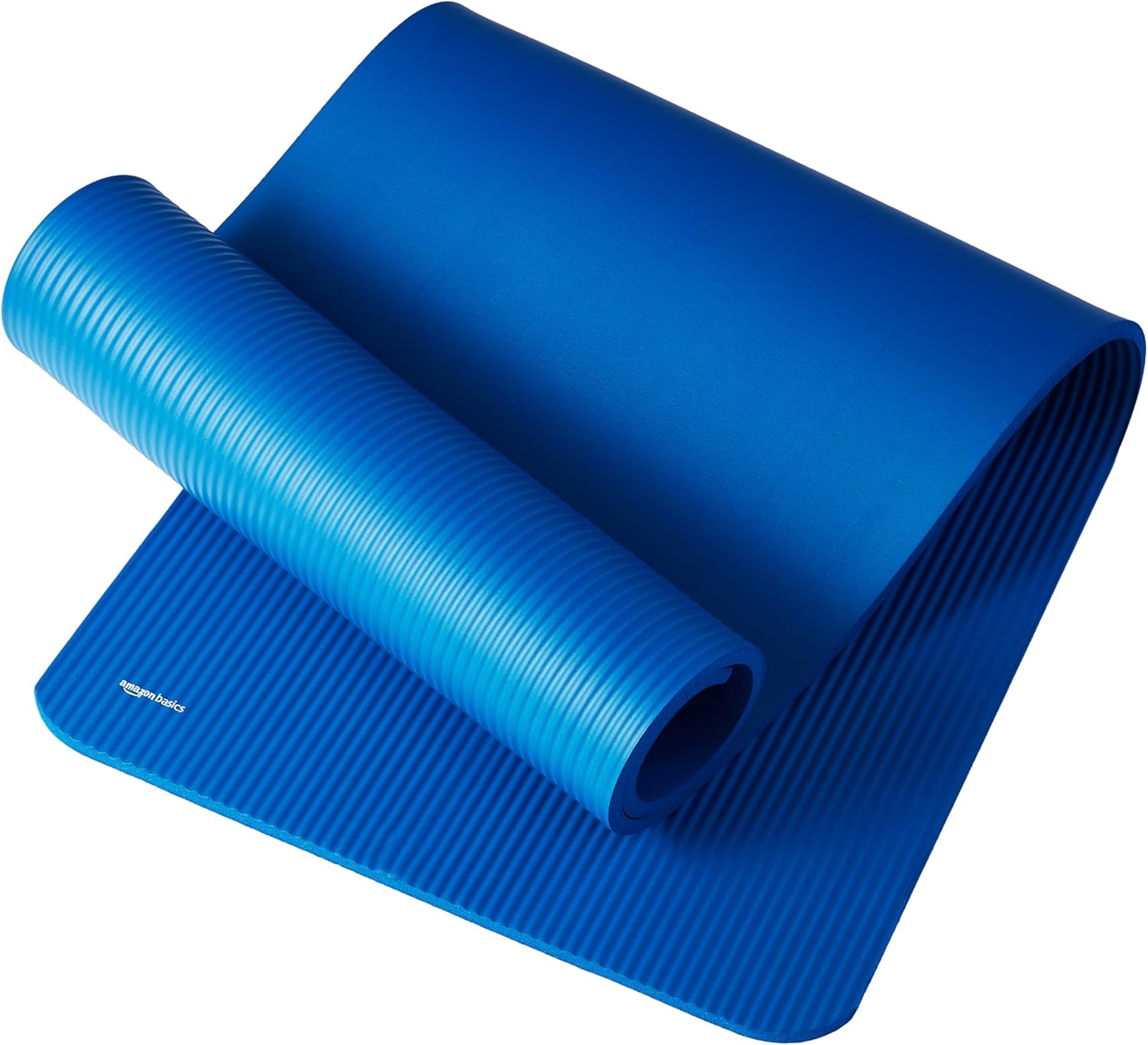 Basics 1/2 Inch Extra Thick Exercise Yoga Mat with Carrying Strap, Cushioned Support, for Fitness and Gym Workouts